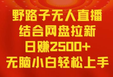 无人直播野路子结合网盘拉新，日赚2500+多平台变现，小白无脑轻松上手操作-创艺项目网