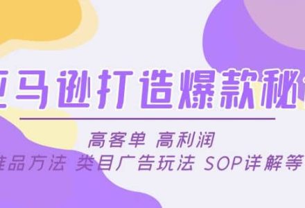 亚马逊打造爆款秘诀：高客单 高利润 推品方法 类目广告玩法 SOP详解等等-创艺项目网