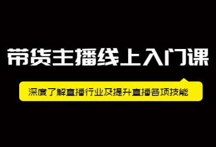 带货主播线上入门课，深度了解直播行业及提升直播各项技能-创艺项目网