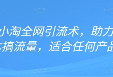 2022年小淘全网引流术，助力零成本搞流量，适合任何产品-创艺项目网