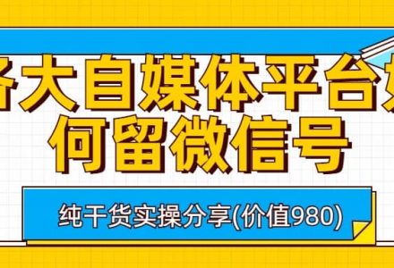 各大自媒体平台如何留微信号，详细实操教学-创艺项目网