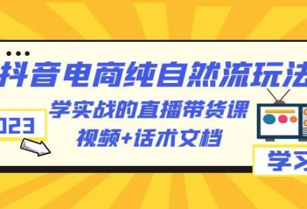 2023抖音电商·纯自然流玩法：学实战的直播带货课，视频 话术文档-创艺项目网