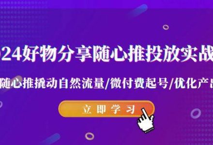 2024好物分享-随心推投放实战课 随心推撬动自然流量/微付费起号/优化产出-创艺项目网