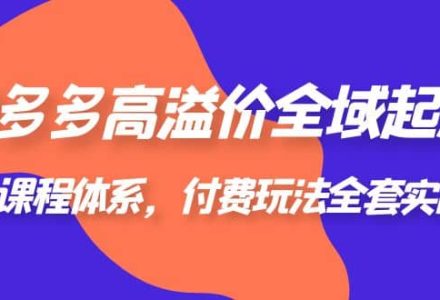 拼多多-高溢价 全域 起爆，6大课程体系，付费玩法全套实战-创艺项目网