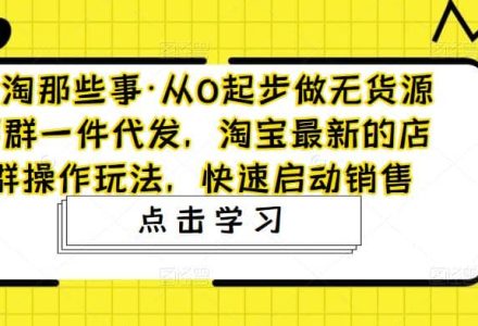 从0起步做无货源店群一件代发，淘宝最新的店群操作玩法，快速启动销售-创艺项目网