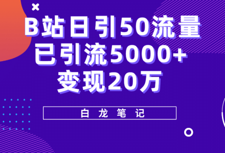 B站日引50 流量，实战已引流5000 变现20万，超级实操课程-创艺项目网