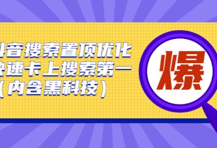 抖音搜索置顶优化，不讲废话，事实说话价值599元-创艺项目网