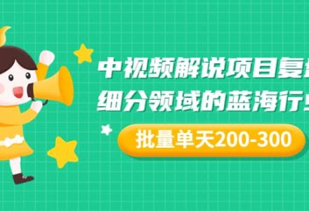 某付费文章：中视频解说项目复盘：细分领域的蓝海行业 批量单天200-300收益-创艺项目网