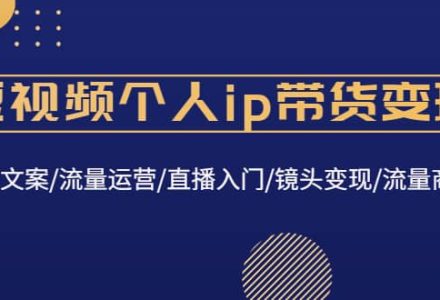 短视频个人ip带货变现：爆款文案/流量运营/直播入门/镜头变现/流量商业-创艺项目网