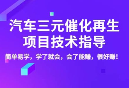 汽车三元催化再生项目技术指导，简单易学，学了就会，会了能赚，很好赚！-创艺项目网