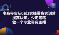 电商带货从0到1实操带货实训营:提高认知,少走弯路,做一个专业带货主播-创艺项目网