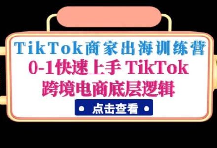 TikTok商家出海训练营：0-1快速上手 TikTok跨境电商底层逻辑(无水印)-创艺项目网