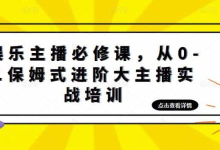 娱乐主播培训班：从0-1保姆式进阶大主播实操培训-创艺项目网