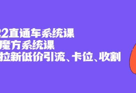 2022直通车系统课 引力魔方系统课，精准拉新低价引流、卡位、收割-创艺项目网