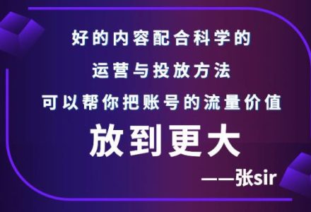 张sir账号流量增长课，告别海王流量，让你的流量更精准-创艺项目网