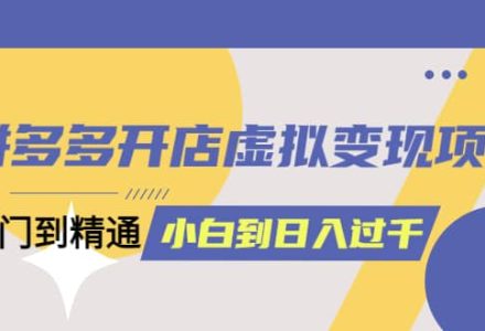 拼多多开店虚拟变现项目：入门到精通 从小白到日入1000（完整版）4月10更新-创艺项目网