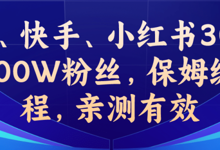 教你一招，抖音、快手、小红书30S突破100W粉丝，保姆级教程，亲测有效-创艺项目网