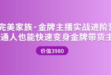 金牌主播实战进阶营 普通人也能快速变身金牌带货主播 (价值3980)-创艺项目网