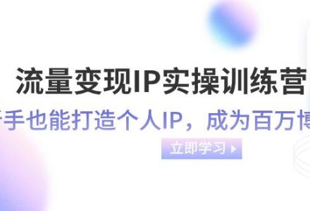 流量变现-IP实操训练营：新手也能打造个人IP，成为百万博主（46节课）-创艺项目网