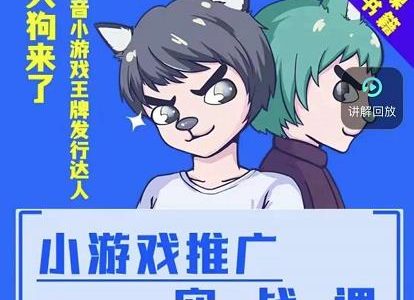 大狗来了：小游戏推广实战课，带你搭建一个游戏推广变现账号-创艺项目网