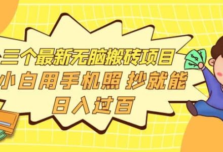 三个最新无脑搬砖项目，小白用手机照抄就能日入过百-创艺项目网