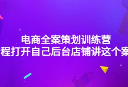 电商全案策划训练营：全程打开自己后台店铺讲这个案例（9节课时）-创艺项目网