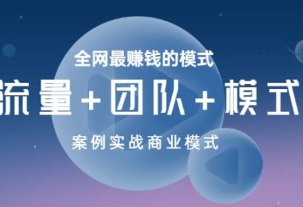 全网最赚钱的模式《流量 团队 模式》案例实战商业模式-创艺项目网