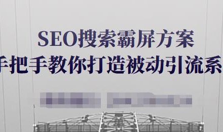 SEO搜索霸屏方案，手把手教你打造被动引流系统【视频课程】-创艺项目网