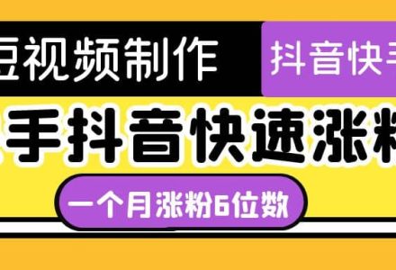 短视频油管动画-快手抖音快速涨粉：一个月粉丝突破6位数 轻松实现经济自由-创艺项目网