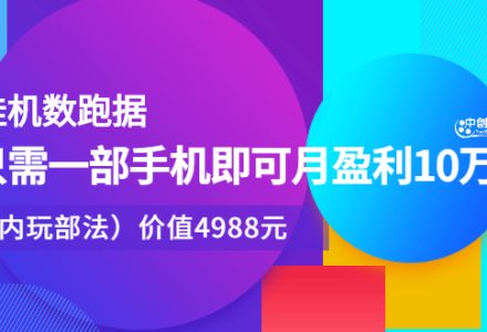 挂机数跑‬据，只需一部手即机‬可月盈利10万＋（内玩部‬法）价值4988元-创艺项目网