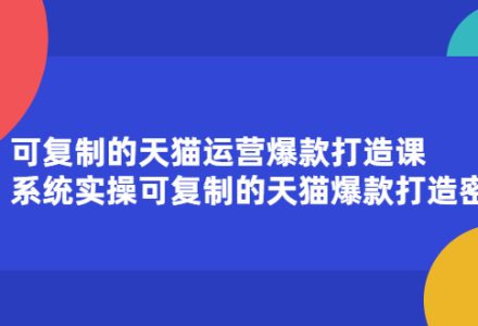 可复制的天猫运营爆款打造课，系统实操可复制的天猫爆款打造密码-创艺项目网