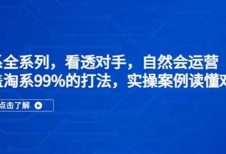 淘系全系列，看透对手，自然会运营，覆盖淘系99%·打法，实操案例读懂对手-创艺项目网