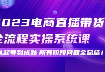 2023电商直播带货全流程实操系统课：从起号到成熟所有阶段问题全总结-创艺项目网