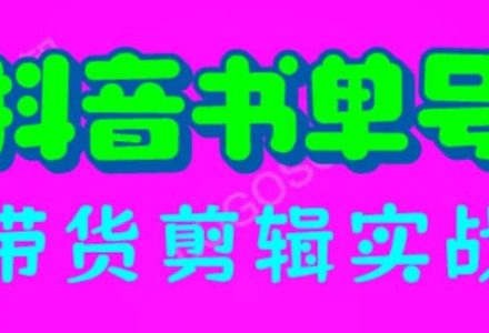 抖音书单号带货剪辑实战：手把手带你 起号 涨粉 剪辑 卖货 变现（46节）-创艺项目网