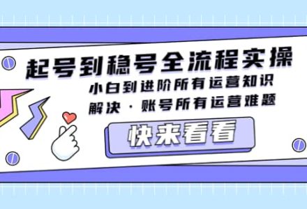 起号到稳号全流程实操，小白到进阶所有运营知识，解决·账号所有运营难题-创艺项目网