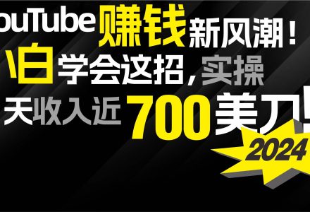 2024 YouTube赚钱新风潮！小白学会这招，7天收入近7百美金！-创艺项目网