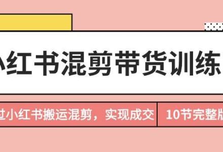 小红书混剪带货训练营，通过小红书搬运混剪，实现成交（10节课完结版）-创艺项目网