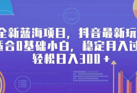 全新蓝海项目，抖音最新玩法，适合0基础小白，稳定月入过万，轻松日入300＋-创艺项目网