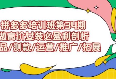 拼多多培训班第34期：做高价女装必盈利剖析 选品/测款/运营/推广/拓展-创艺项目网