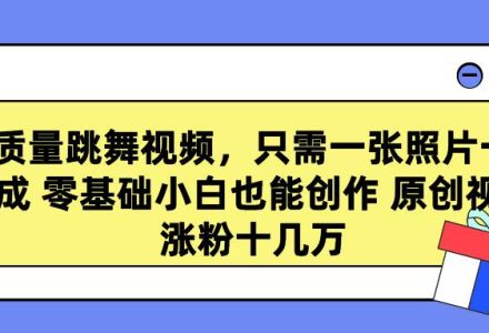 高质量跳舞视频，只需一张照片一键生成 零基础小白也能创作 原创视频 涨…-创艺项目网