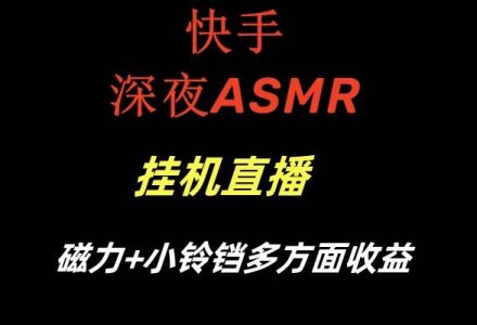 快手深夜ASMR挂机直播磁力 小铃铛多方面收益-创艺项目网