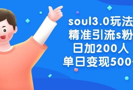 soul3.0玩法精准引流s粉，日加200人单日变现500+-创艺项目网