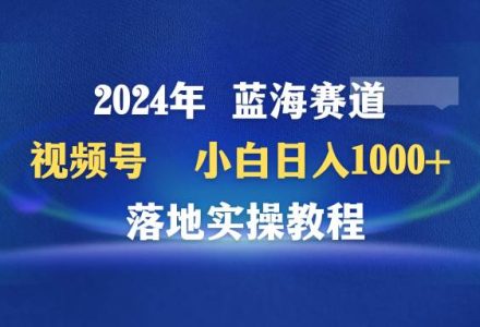 2024年蓝海赛道 视频号  小白日入1000+ 落地实操教程-创艺项目网