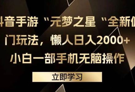 抖音手游“元梦之星“全新偏门玩法，懒人日入2000+，小白一部手机无脑操作-创艺项目网