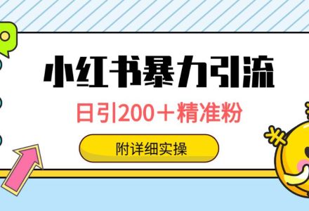 小红书暴力引流大法，日引200＋精准粉，一键触达上万人，附详细实操-创艺项目网