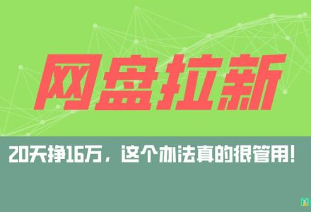 网盘拉新+私域全自动玩法，0粉起号，小白可做，当天见收益，已测单日破5000-创艺项目网