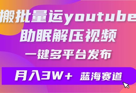 批量搬运YouTube解压助眠视频 一键多平台发布 月入2W+-创艺项目网