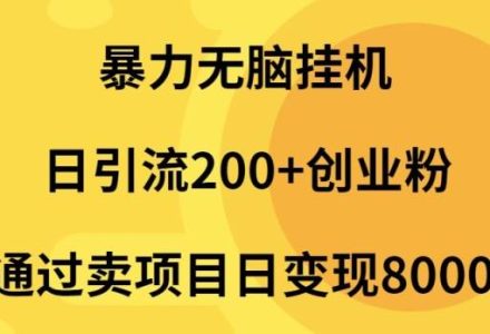 暴力无脑挂机日引流200+创业粉通过卖项目日变现2000+-创艺项目网