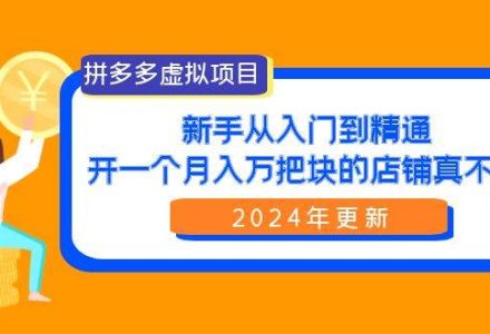 拼多多虚拟项目：入门到精通，开一个月入万把块的店铺 真不难（24年更新）-创艺项目网