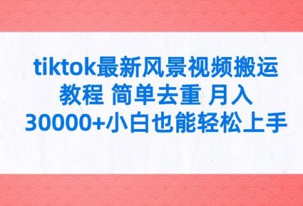 tiktok最新风景视频搬运教程 简单去重 月入30000+附全套工具-创艺项目网